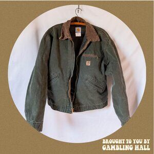 vintage J97 Carhartt Moss Green Plaid Detroit Jacket
